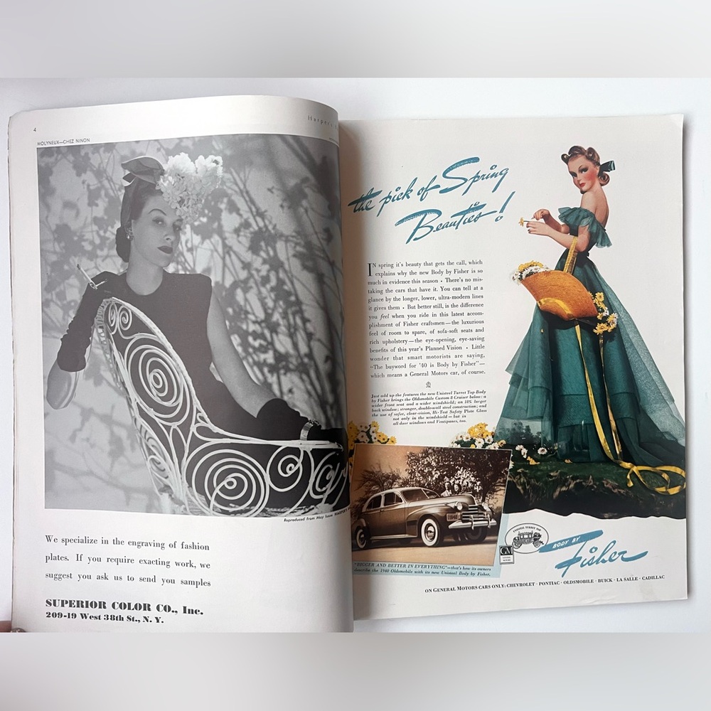 Harper’s Bazaar June 1940 Vintage Magazine – Surrealist Cover, Fashion & Ads - Picture 7 of 16